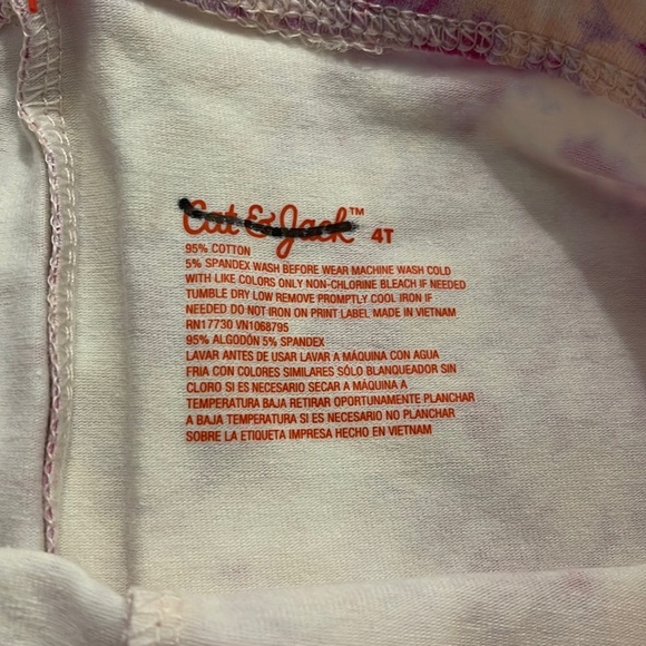 Cat & JackJack girls pants, size 4T, pink and white and peach color NWT - Picture 4 of 6